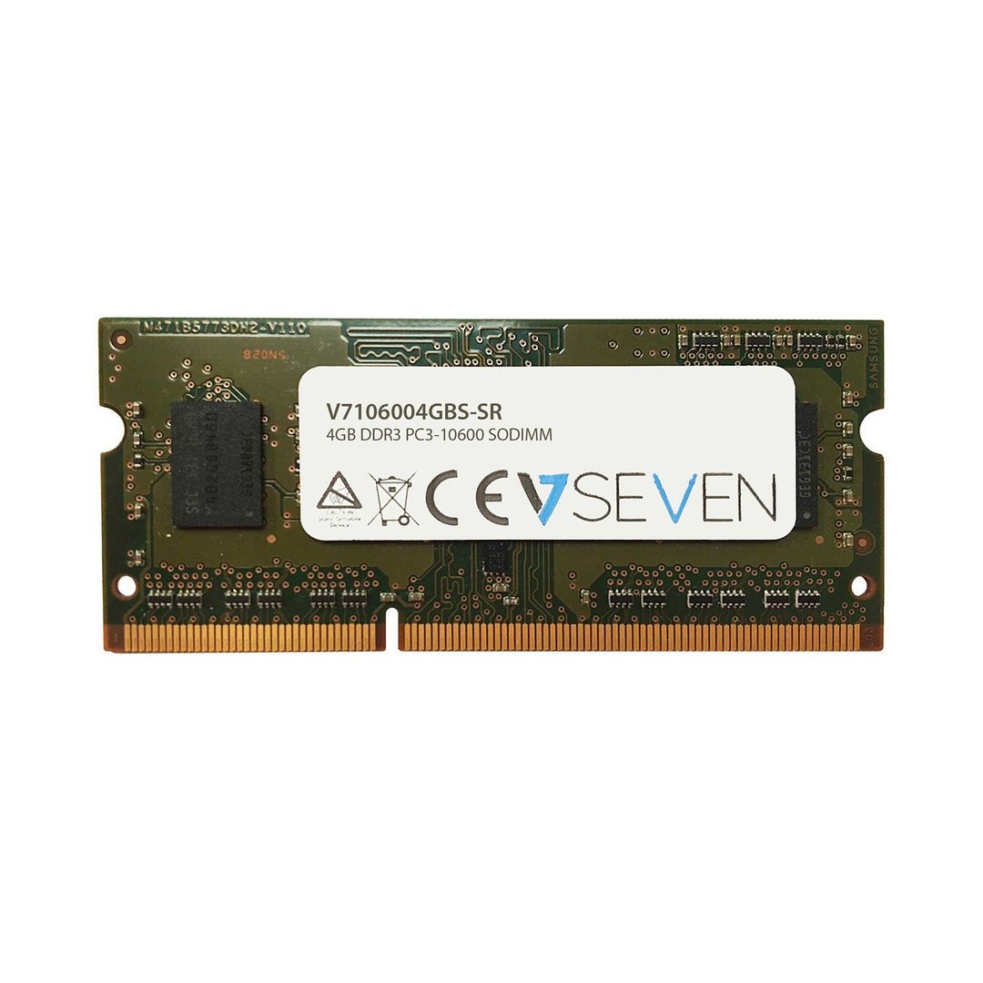 V7 4GB DDR3 PC3-10600 1333MHz SO-DIMM Notebook Memory Module - V7106004GBS-SR - Image 1