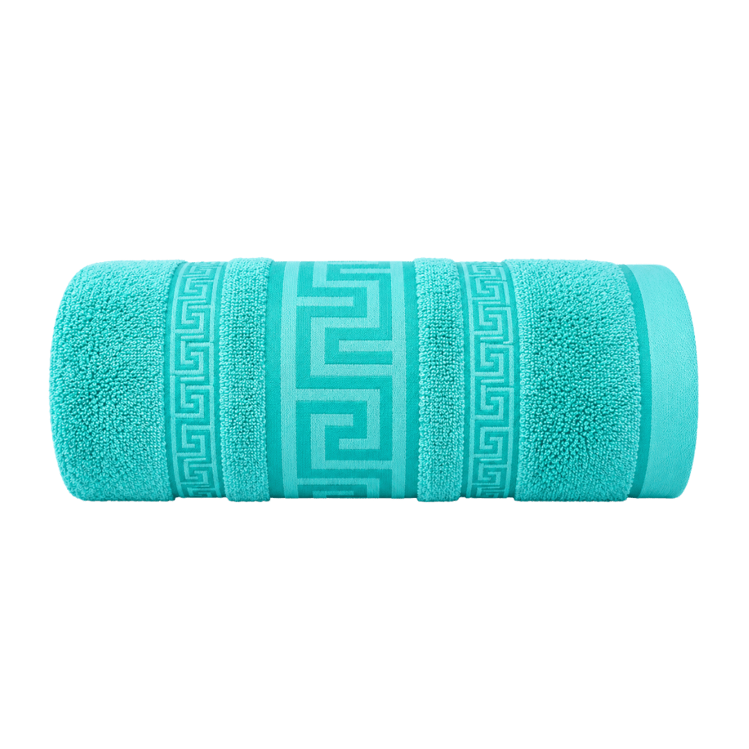 Regent Greek Bath Sheet Aqua - 90cm x 150cm - Image 1