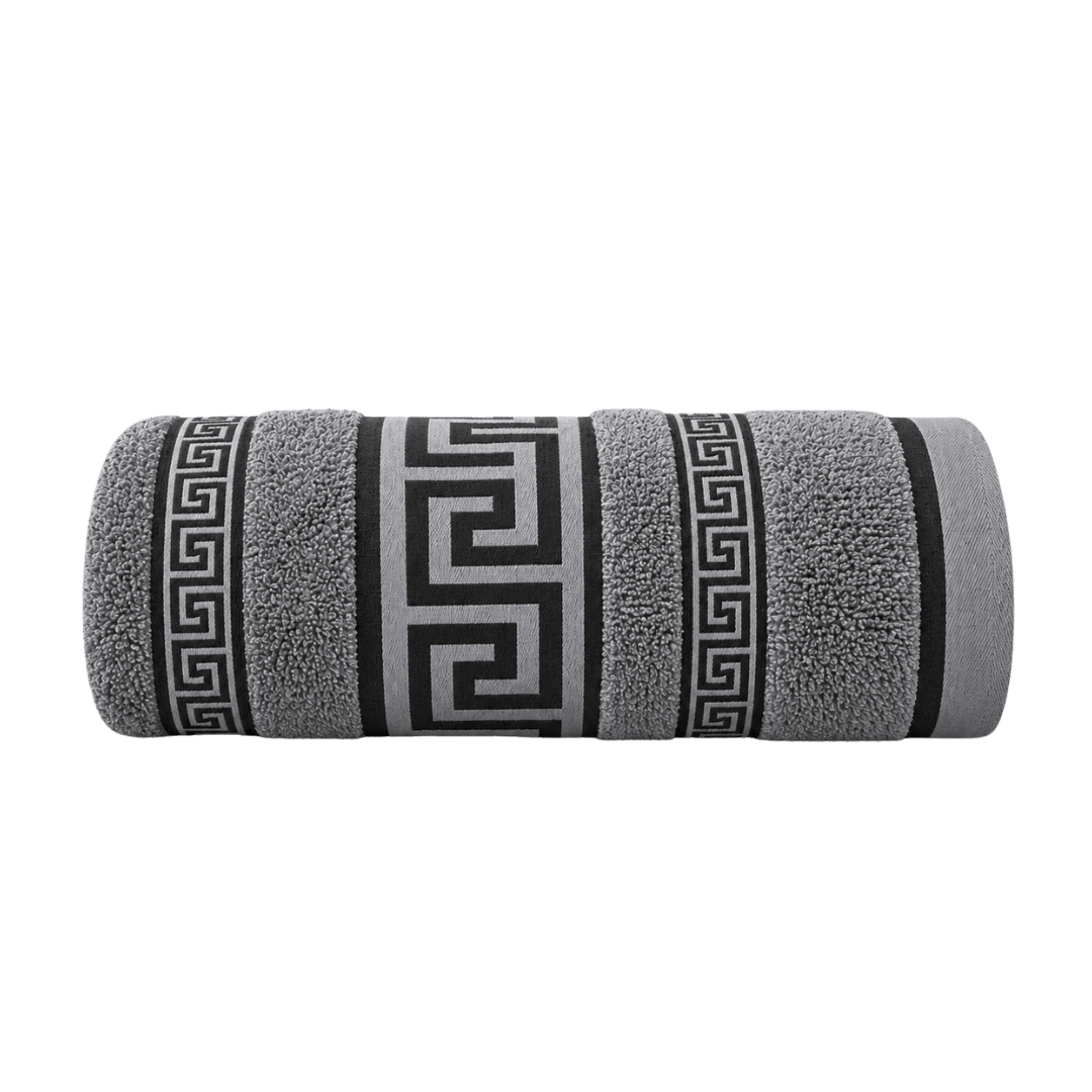 Regent Greek Bath Sheet Charcoal - 90cm x 150cm - Image 1