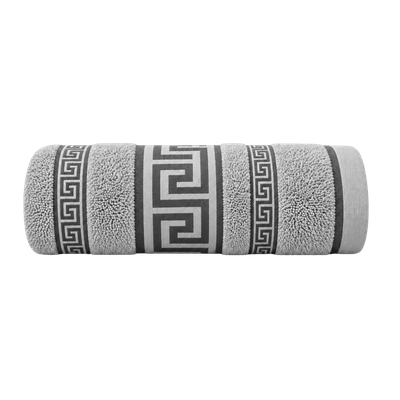 Regent Greek Bath Sheet Grey - 90cm x 150cm - Thumbnail 2