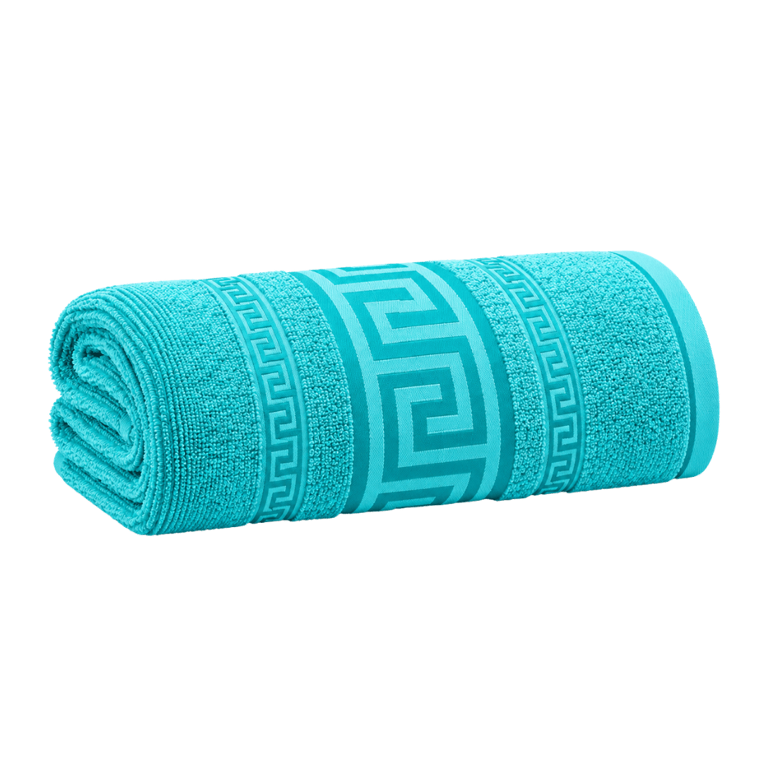 Regent Greek Jumbo Bath Sheets – Aqua 90 x 180cm - Image 1