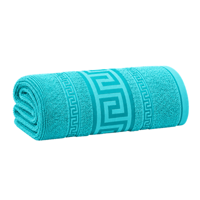 Regent Greek Jumbo Bath Sheets – Aqua 90 x 180cm - Thumbnail 2
