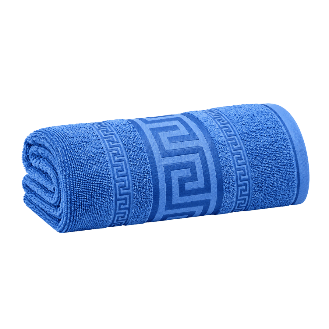 Regent Greek Jumbo Bath Sheets – Blue 90 x 180cm - Image 1