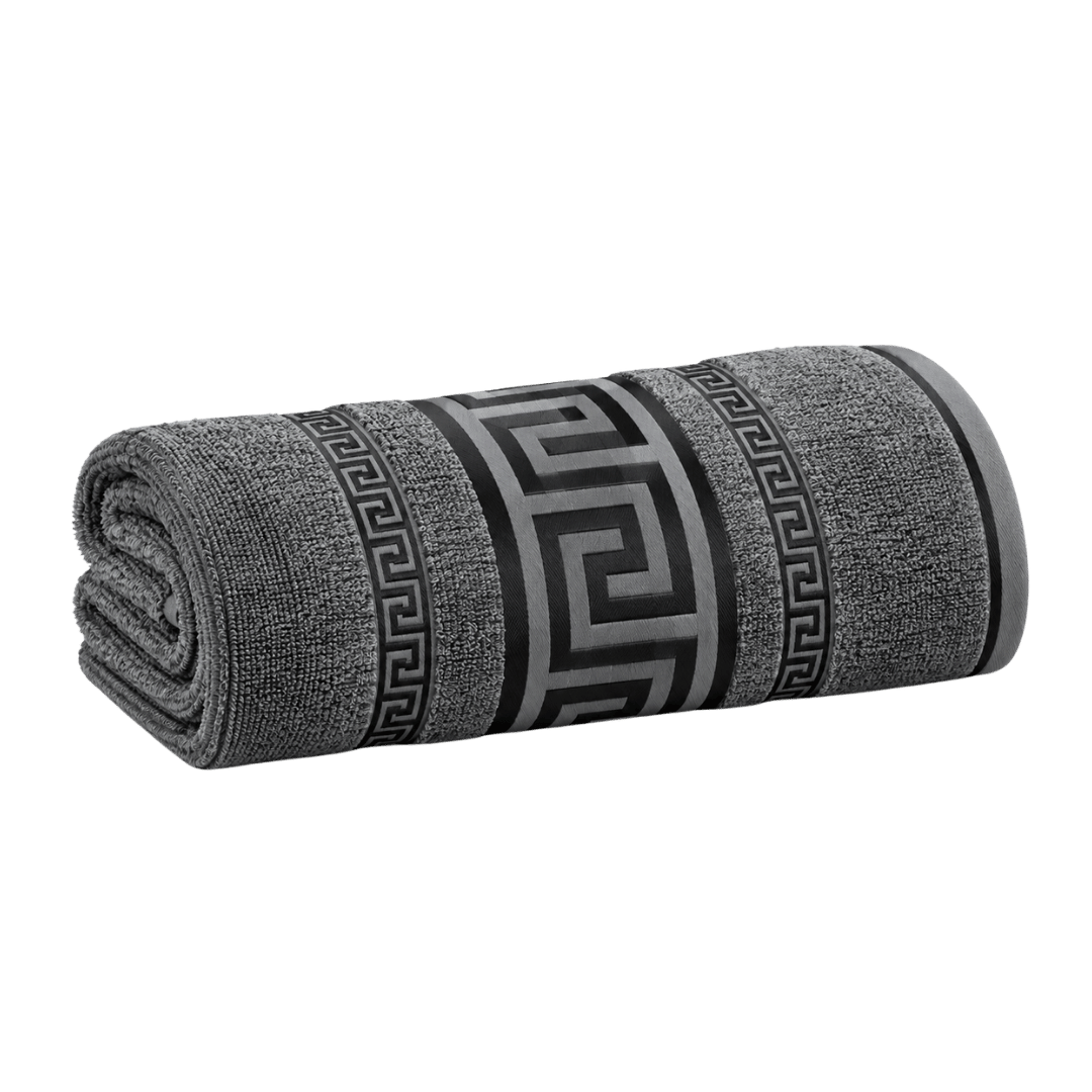 Regent Greek Jumbo Bath Sheets – Charcoal 90 x 180cm - Image 1