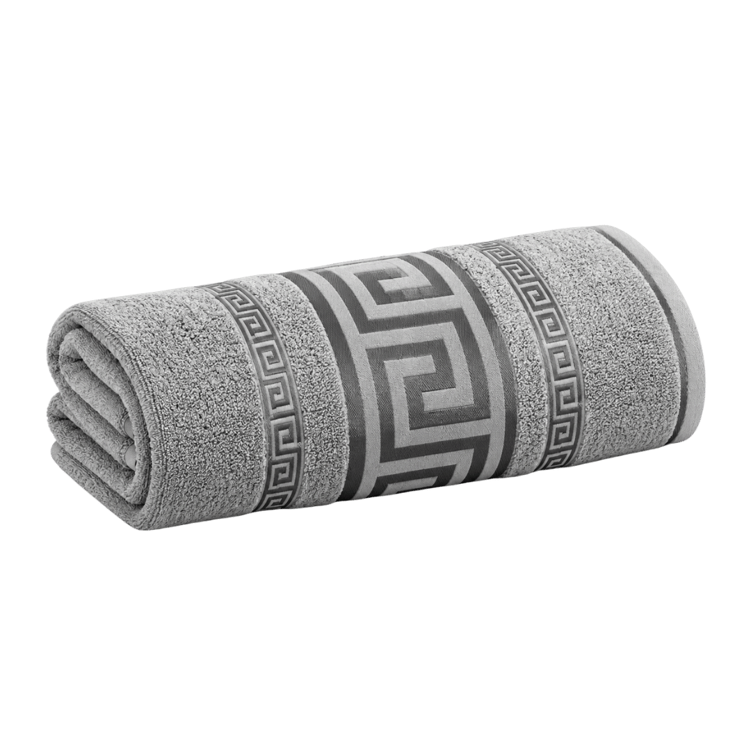Regent Greek Jumbo Bath Sheets – Grey 90 x 180cm - Image 1
