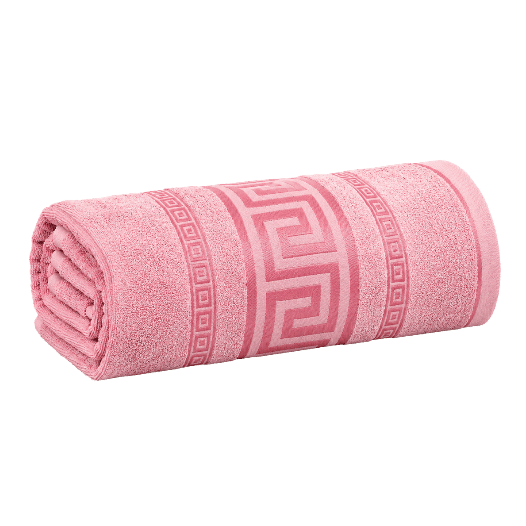 Regent Greek Jumbo Bath Sheets – Pink 90 x 180cm - Image 1