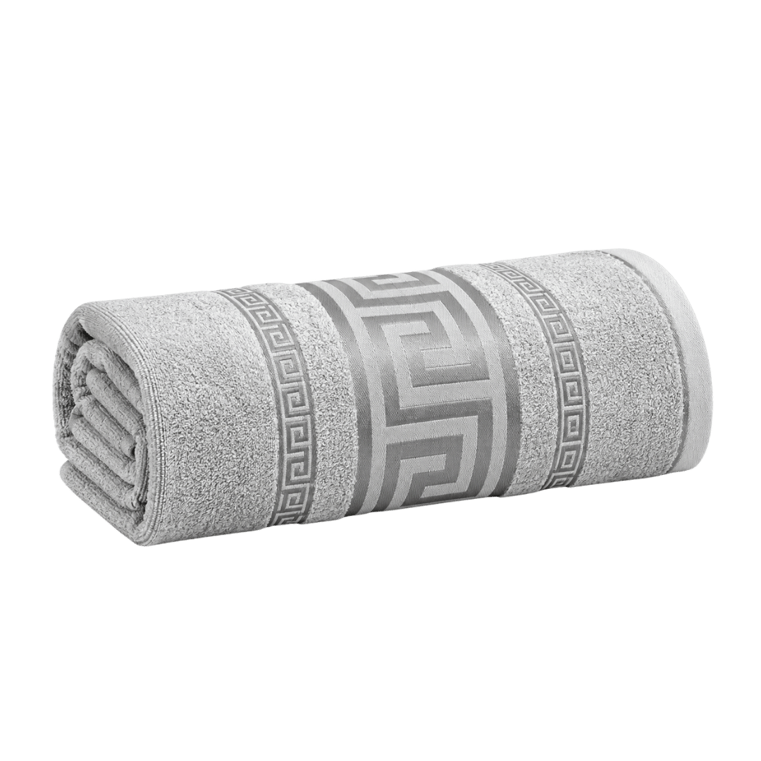 Regent Greek Jumbo Bath Sheets – Silver 90 x 180cm - Image 1