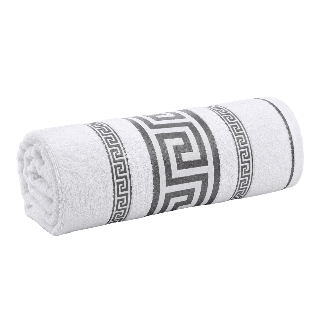 Regent Greek Jumbo Bath Sheets – White 90 x 180cm - Image 1