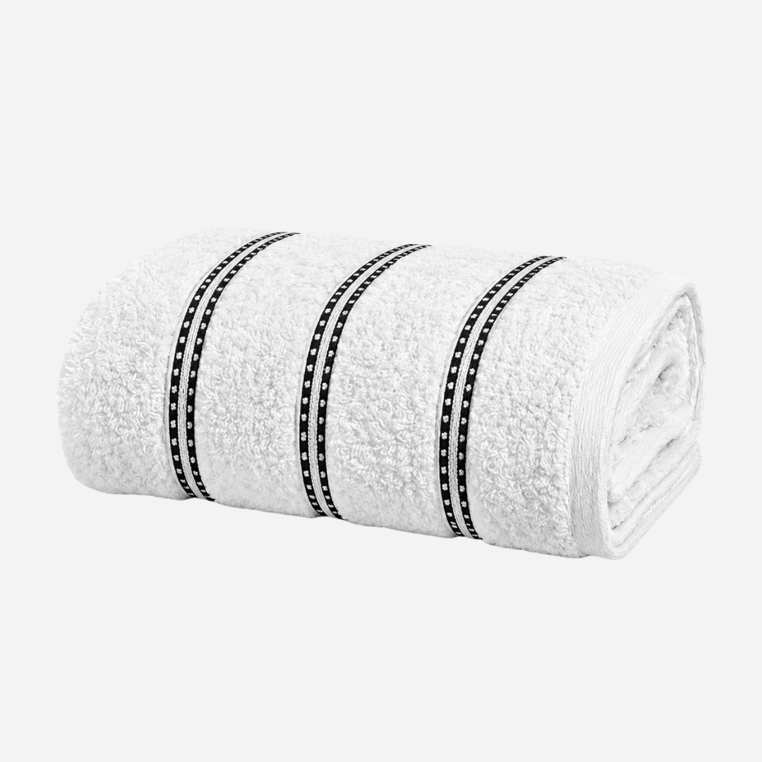 Bromley Stripe Hand Towel White 50 x 90cm - Image 1