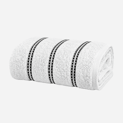 Bromley Stripe Hand Towel White 50 x 90cm - Thumbnail 2