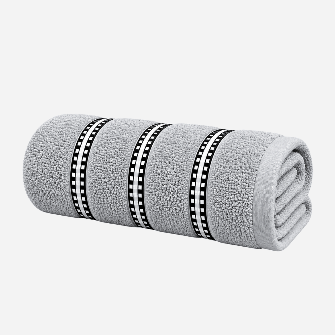 Bromley Stripe Hand Towels Grey 50 x 90cm - Image 1