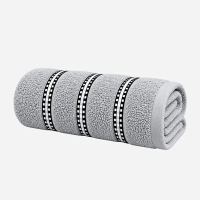 Bromley Stripe Hand Towels Grey 50 x 90cm