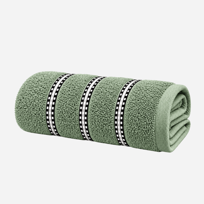 Bromley Stripe Hand Towels Sage Green 50 x 90cm