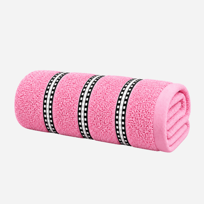 Bromley Stripe Hand Towels Pink 50 x 90cm - Thumbnail 2