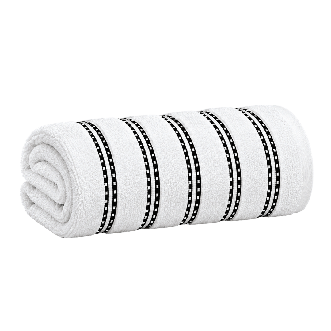 Bromley Stripe Bath Sheet White 90cm x 150cm - Image 1