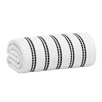 Bromley Stripe Bath Sheet White 90cm x 150cm - Thumbnail 2