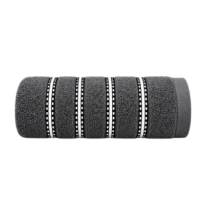 Bromley Stripe Bath Sheet Charcoal - 90cm x 150cm