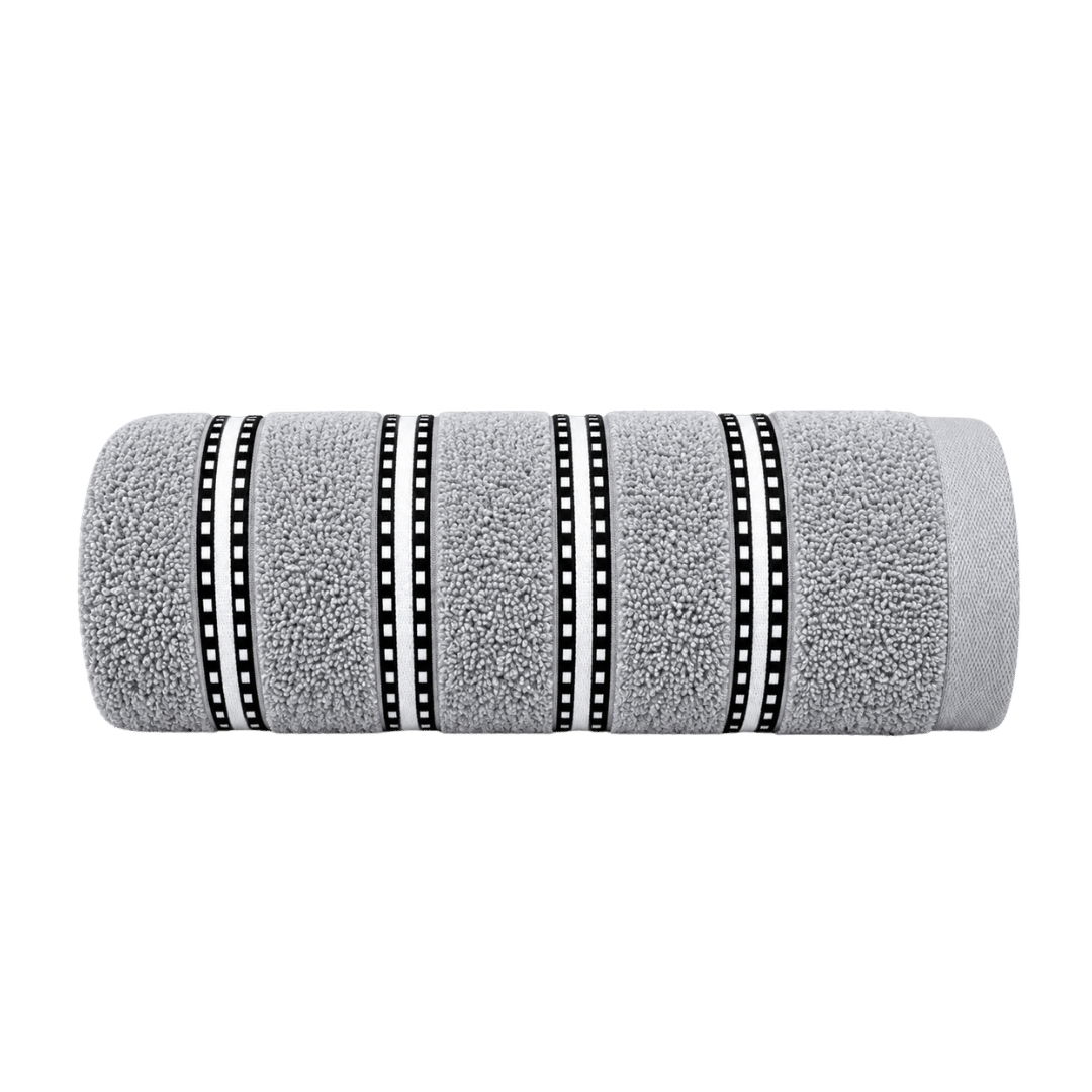 Bromley Stripe Bath Sheet Grey - 90cm x 150cm - Image 1