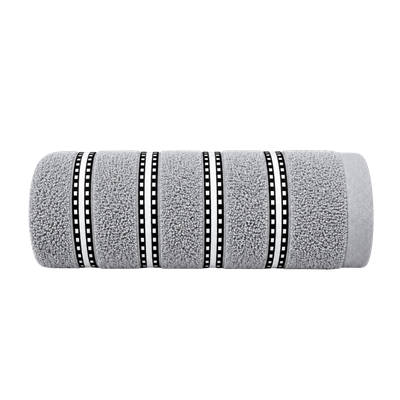 Bromley Stripe Bath Sheet Grey - 90cm x 150cm - Thumbnail 2