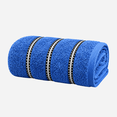 Bromley Stripe Bath Sheet Blue 90cm x 150cm