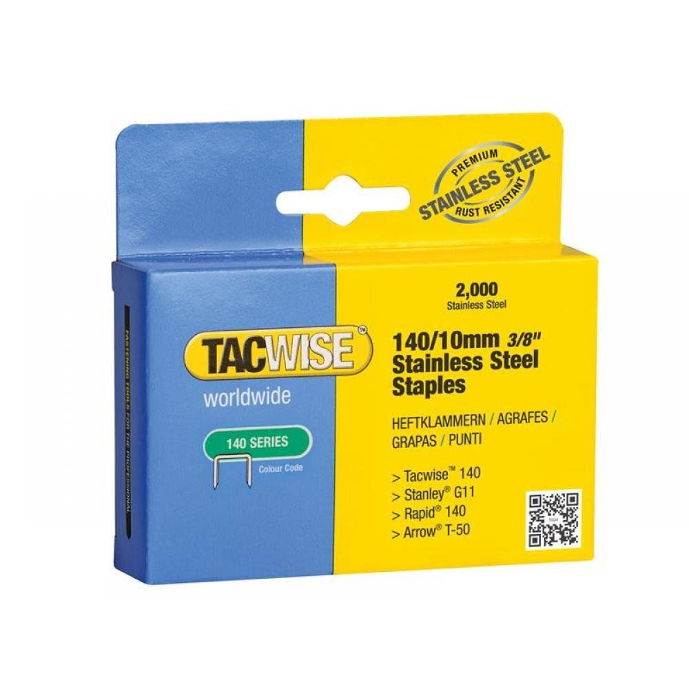 Tacwise Tacwise 1217 Type 140/10mm Heavy-Duty Stainless Steel Staples, x2000 - Image 1