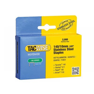 Tacwise Tacwise 1217 Type 140/10mm Heavy-Duty Stainless Steel Staples, x2000