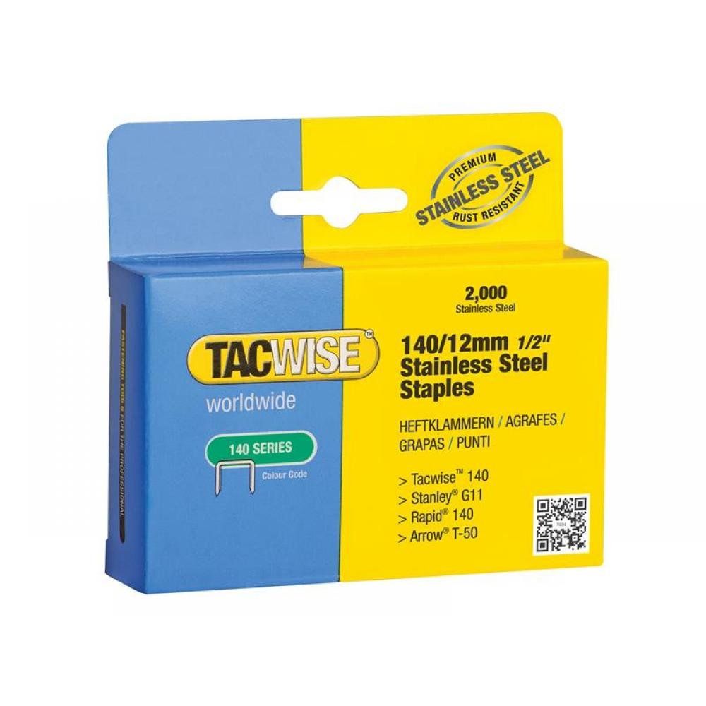 Tacwise Tacwise 1220 Type 140/12mm Heavy-Duty Stainless Steel Staples, x2000 - Image 1