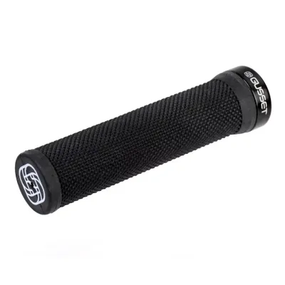Gusset Single File Lock-On Grips - Black - Thumbnail 2