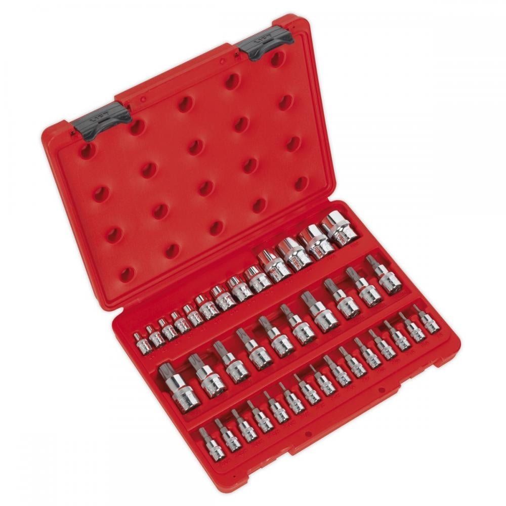 Sealey 38 Piece Combination Drive Torx / Security Torx Socket and Socket Bit Set - Image 1