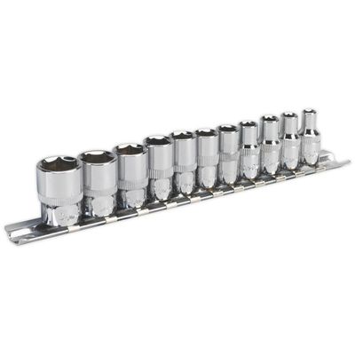 Sealey AK2670 Socket Set 11Pc 1/4inSq Drive Walldrive® - Imperial