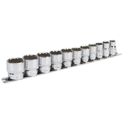 Sealey AK2672 Socket Set 11Pc 3/8inSq Drive 12Pt Walldrive® Imperial
