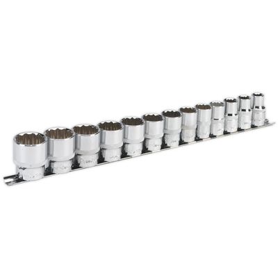Sealey AK2674 Socket Set 13Pc 1/2inSq Drive 12Pt Walldrive® Imperial