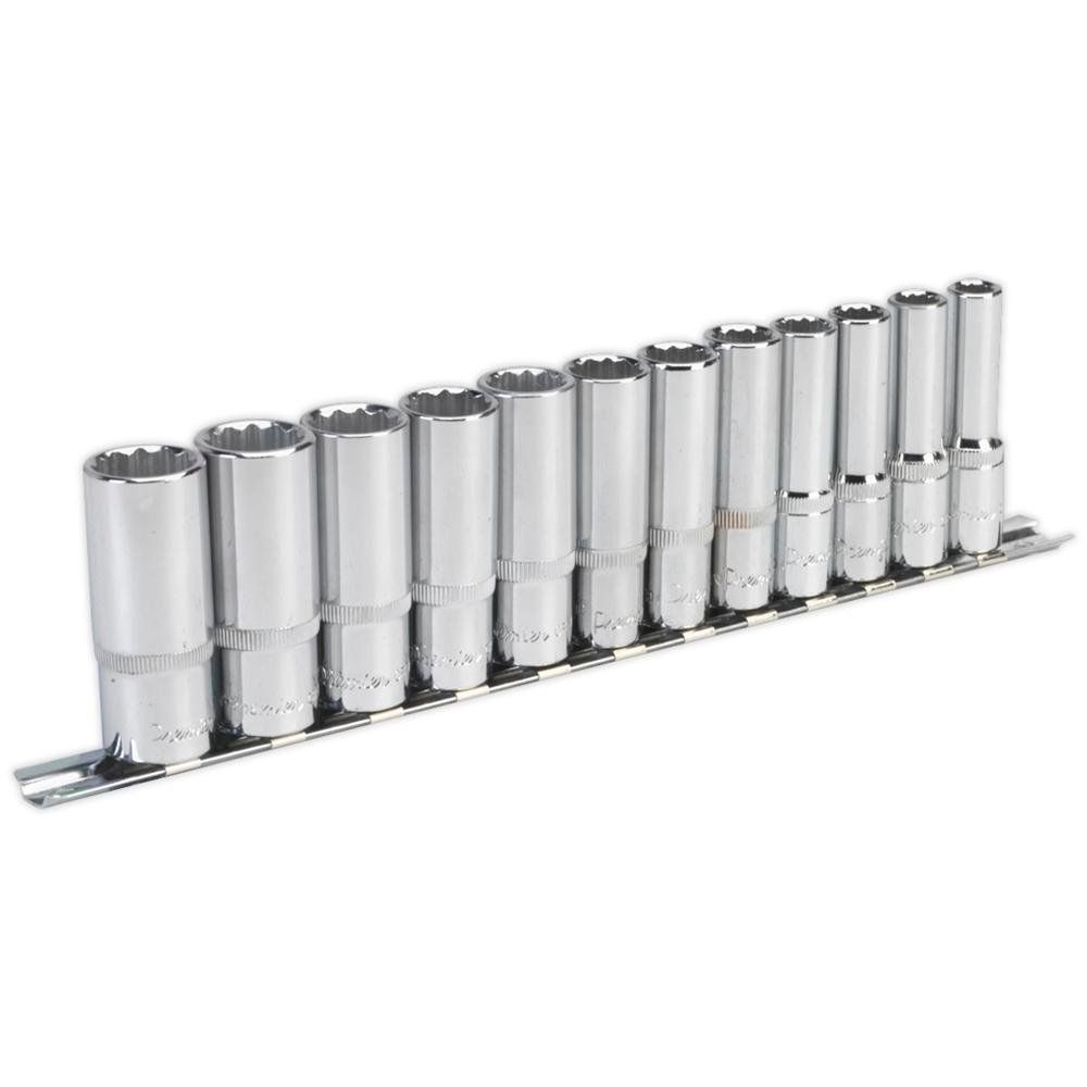Sealey AK2683 Socket Set 12Pc 3/8inSq Drive 12Pt Deep Walldrive® Metric - Image 1