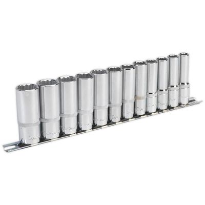 Sealey AK2683 Socket Set 12Pc 3/8inSq Drive 12Pt Deep Walldrive® Metric