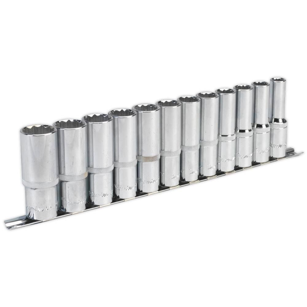 Sealey AK2685 Socket Set 12Pc 1/2inSq Drive 12Pt Deep Walldrive® Metric - Image 1