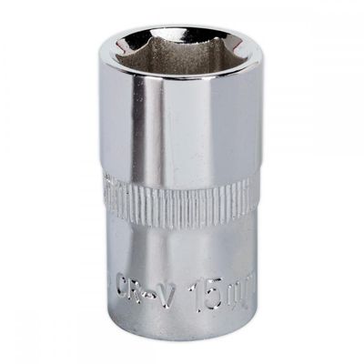 Sealey 1/2" Drive Hexagon WallDrive Socket Metric 1/2" 15mm
