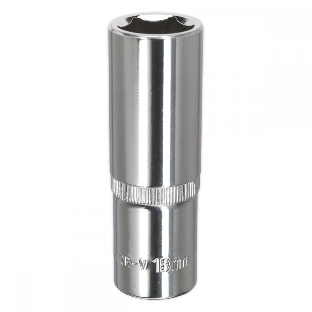 Sealey 1/2" Drive Deep Hexagon WallDrive Socket Metric 1/2" 18mm - Image 1
