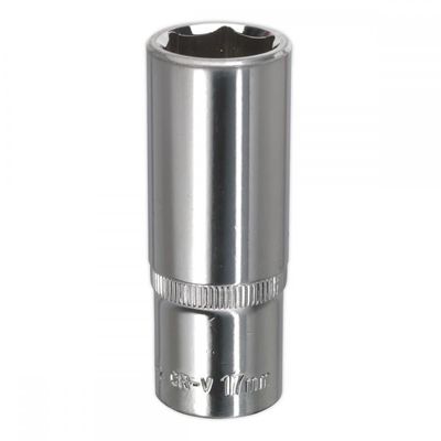 Sealey 3/8" Drive Polished Deep Hexagon WallDrive Socket Metric 3/8" 17mm