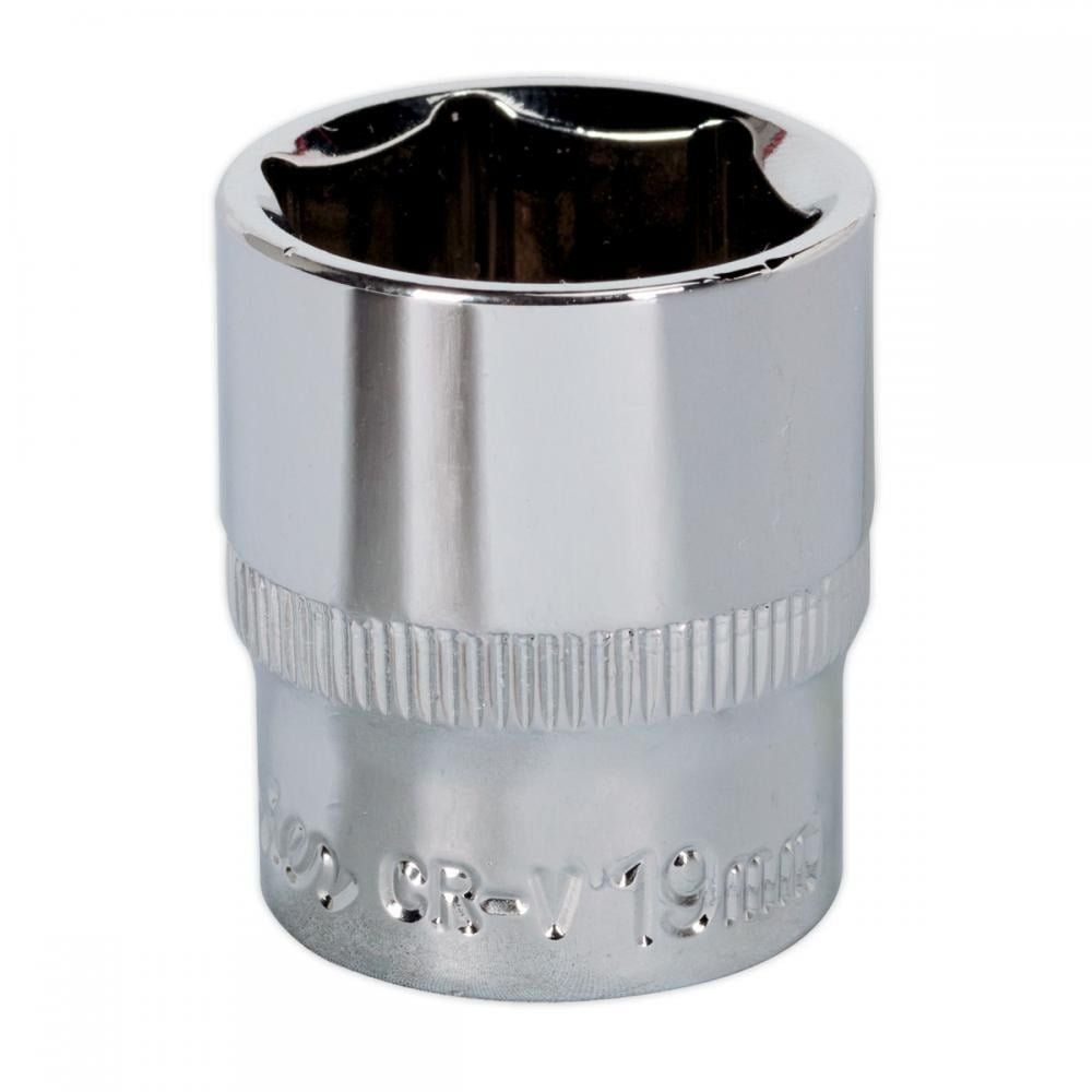 Sealey 3/8" Drive Hexagon WallDrive Socket Metric 3/8" 19mm - Image 1