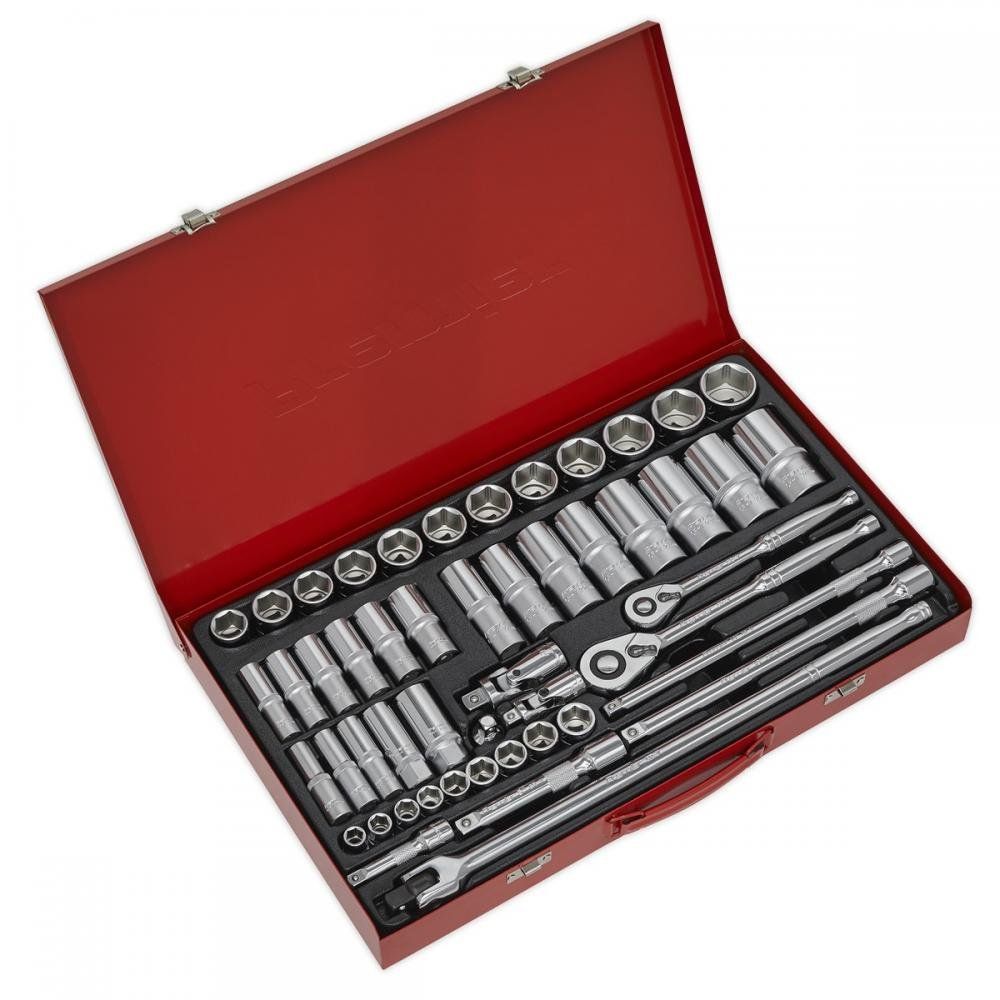 Sealey 50 Piece Combination Drive Hexagon WallDrive Socket Set Combination - Image 1