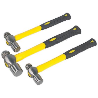 Sealey AK2031 Ball Pein Hammer Set 3Pc With Fibreglass Shafts