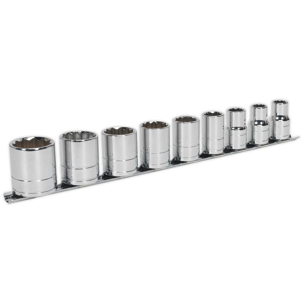 Sealey AK2677 Socket Set 9Pc 1/2inSq Drive Whitworth - Image 1