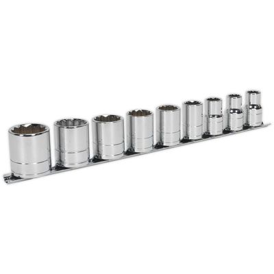 Sealey AK2677 Socket Set 9Pc 1/2inSq Drive Whitworth