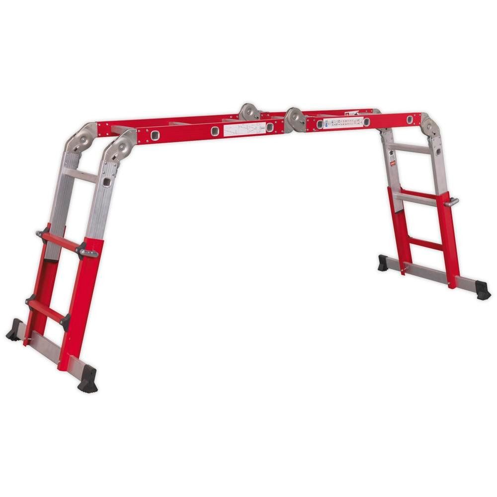 Sealey AFPL2 Aluminium Multipurpose Ladder En 131 Adjustable Height - Image 1