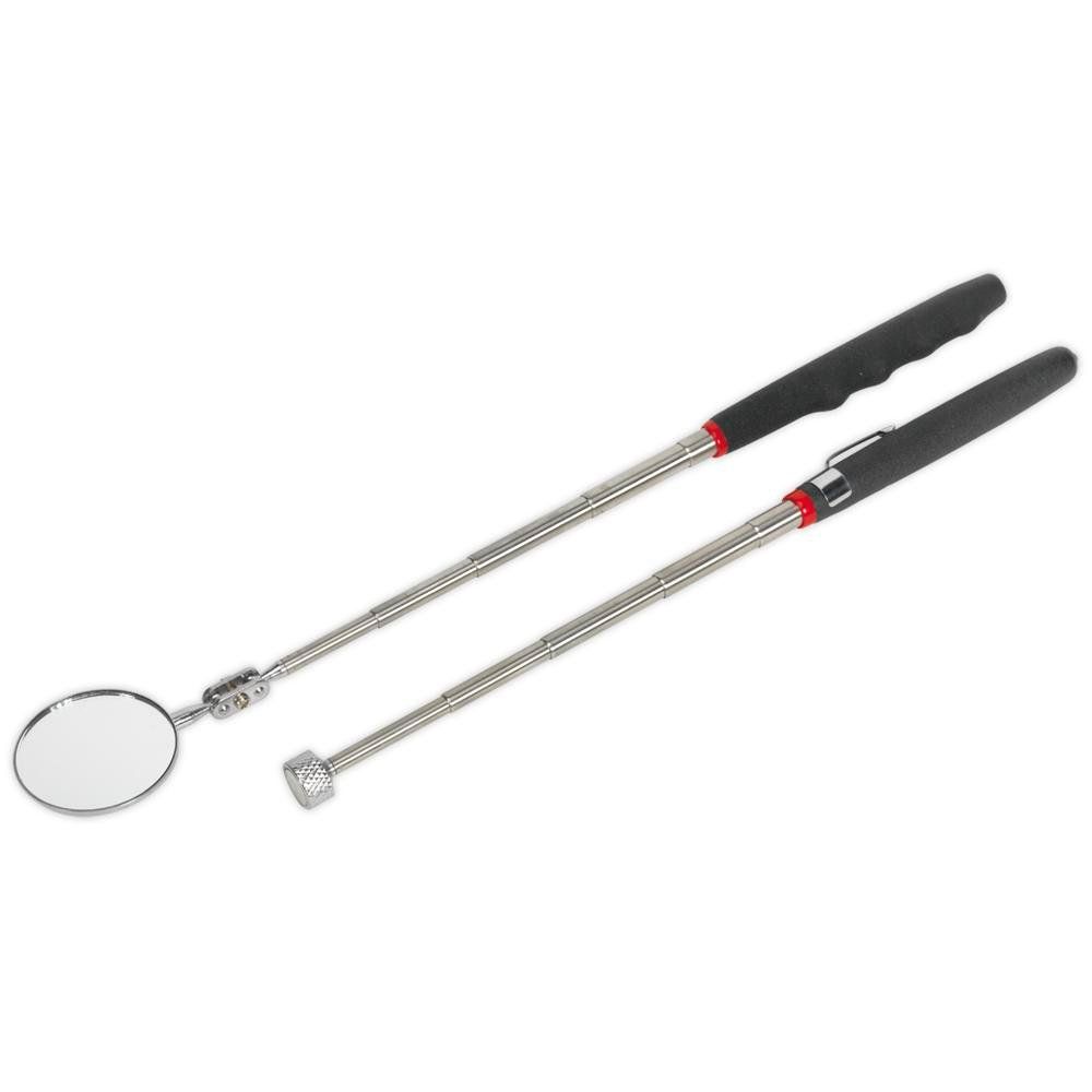 Siegen 2 Piece Telescopic Magnetic Pick Up Tool and Inspection Mirror Set - Image 1