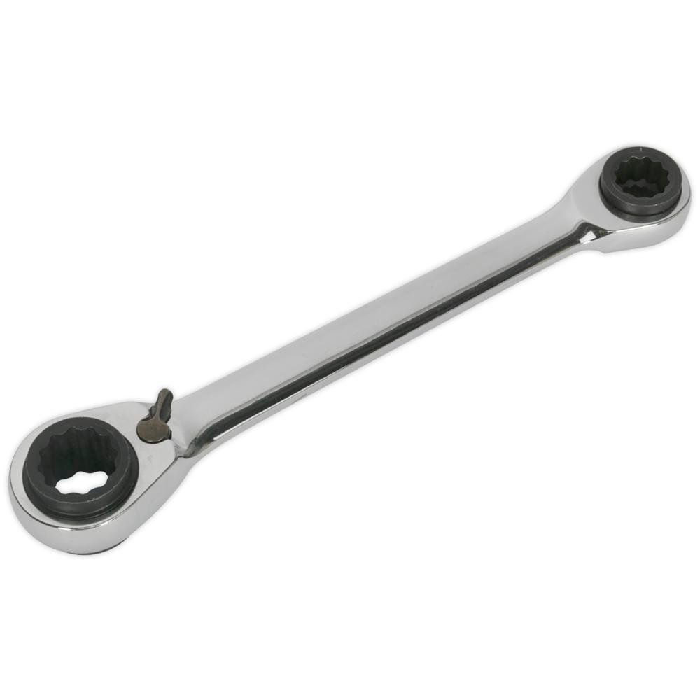 Siegen 4 in 1 Ratchet Ring Spanner Metric 10mm x 13mm / 17mm x 19mm - Image 1
