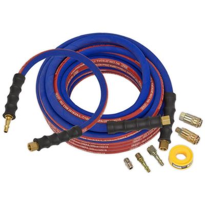 Sealey AHK02 Air Hose Kit Extra-Heavy-Duty 15M X Ø10Mm With Connectors