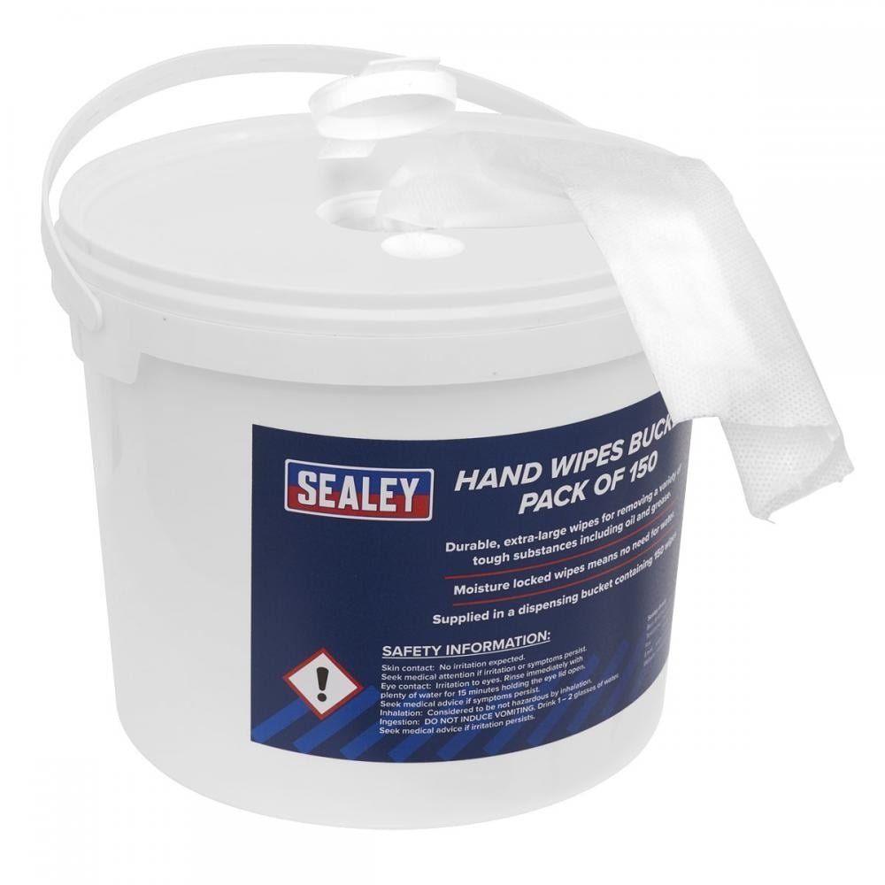 Sealey Hand Wipes Bucket Pack of 150 - Image 1