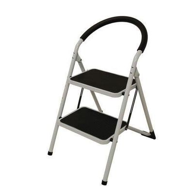 Slingsby Folding 2 Tread Step Ladder 150Kg Capacity (Height to Top Step 490mm) White - 359293 - Thumbnail 2
