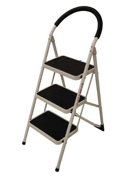 Slingsby Folding 3 Tread Step Ladder 150Kg Capacity (Height to Top Step 720mm) White - 359294